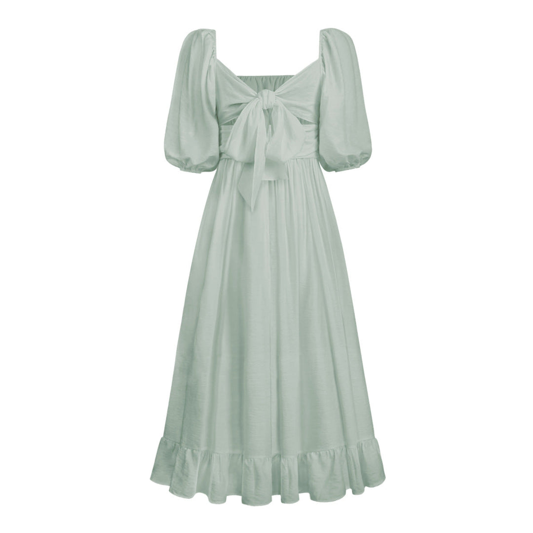Puff Sleeve Pleated Dress