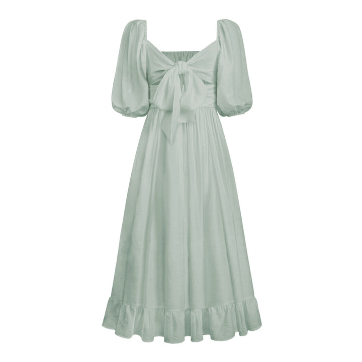 Puff Sleeve Pleated Dress