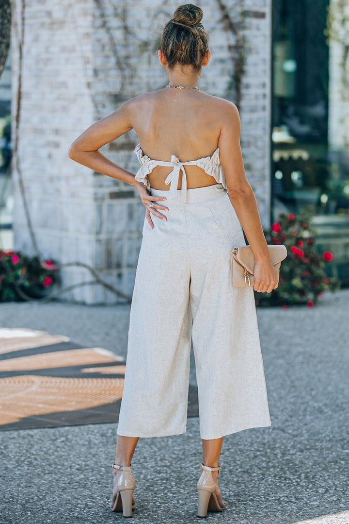Ruffled Strapless Jumpsuit