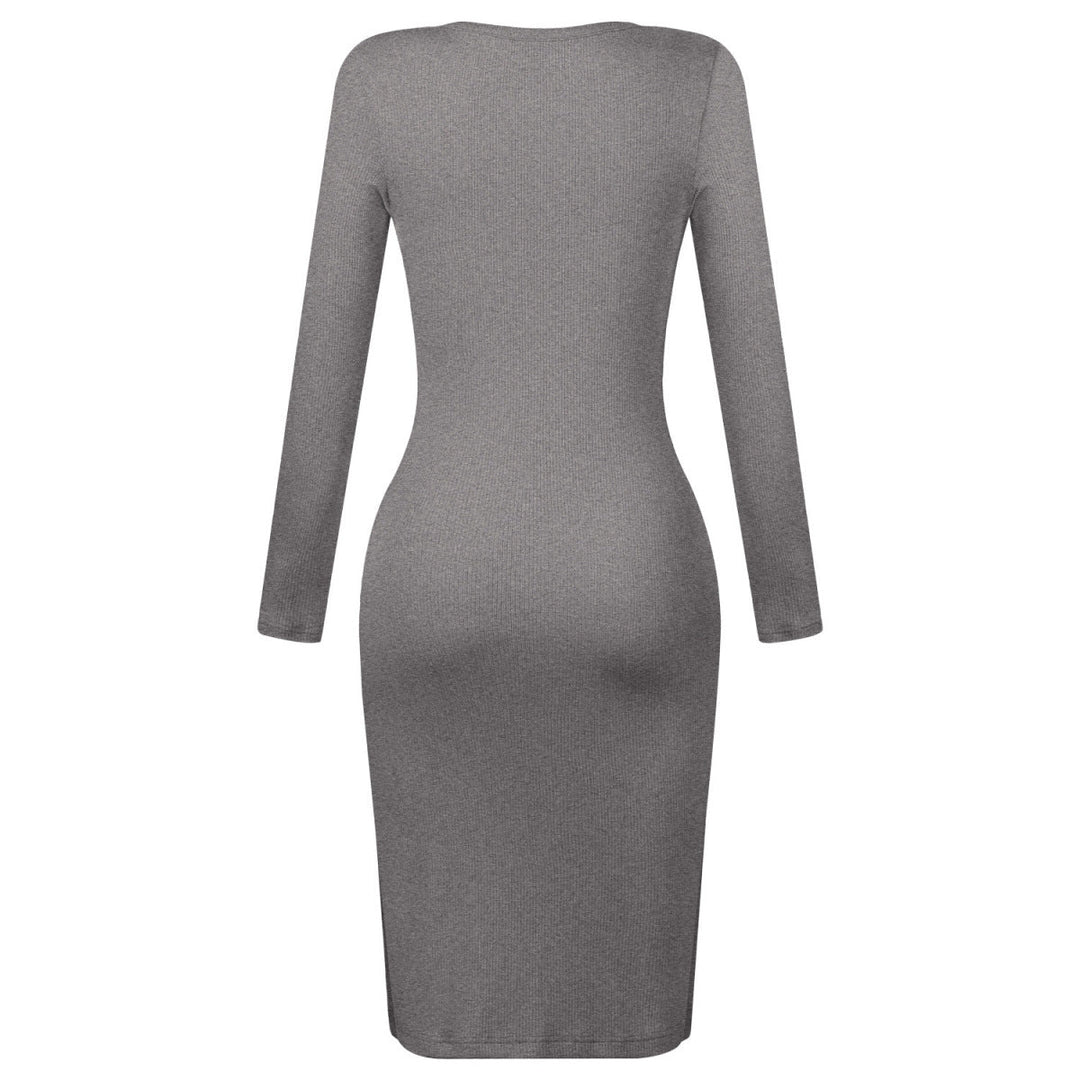 Button-Up Slit Bodycon Dress