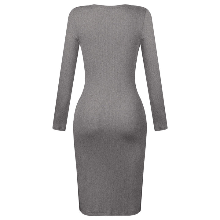 Button-Up Slit Bodycon Dress