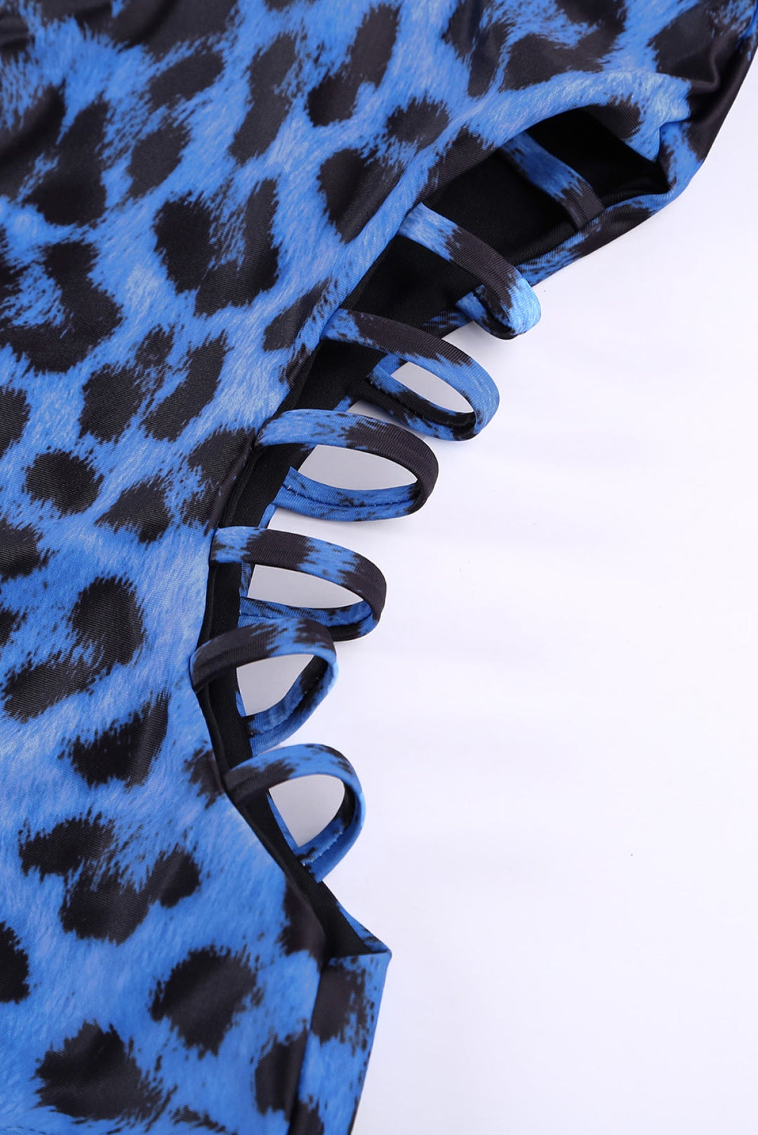 Leopard Print Zipper Cut-Out Swimsuit