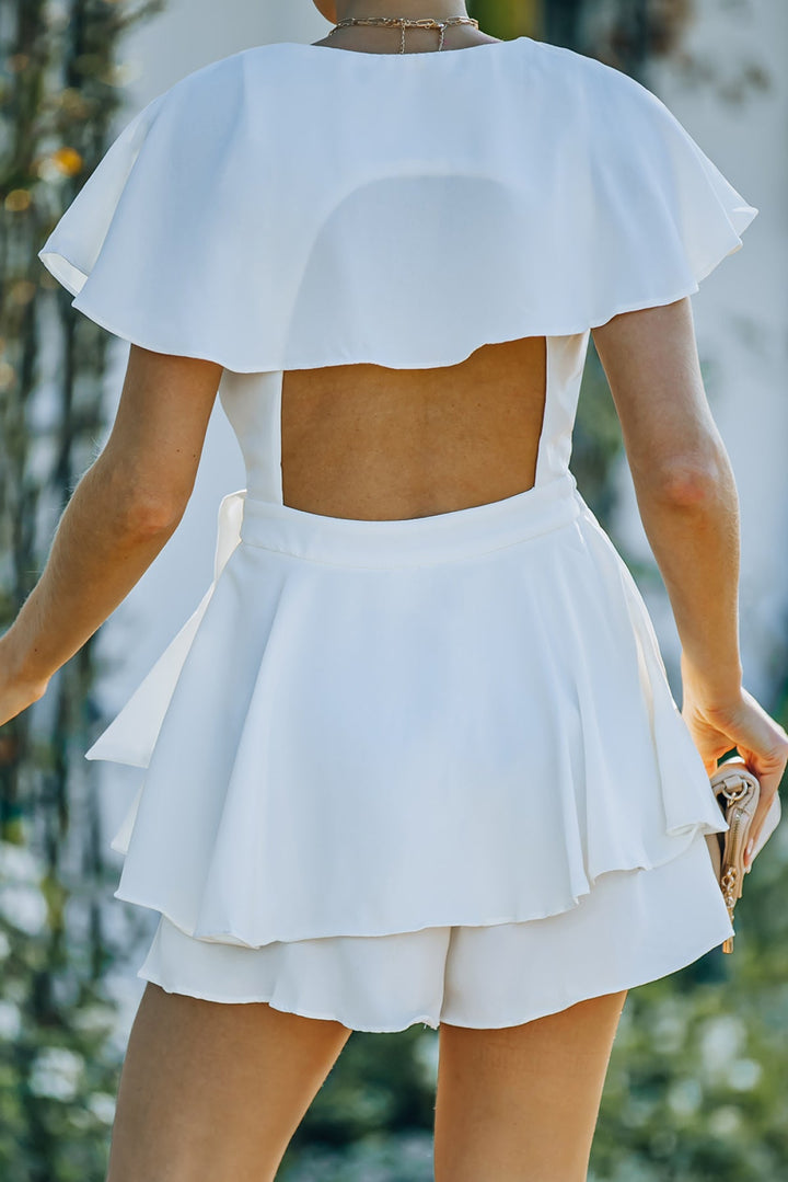 White Flounce Romper