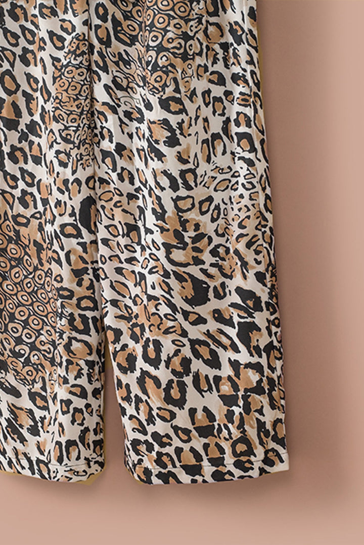 Leopard Sleeveless Cropped Jumpsuit