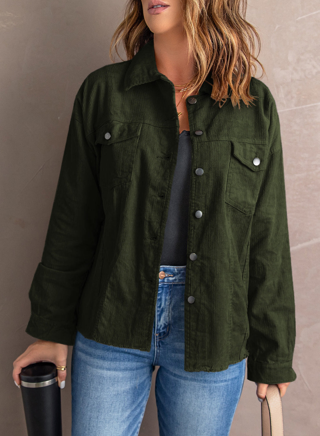 Corduroy Buttoned Jacket