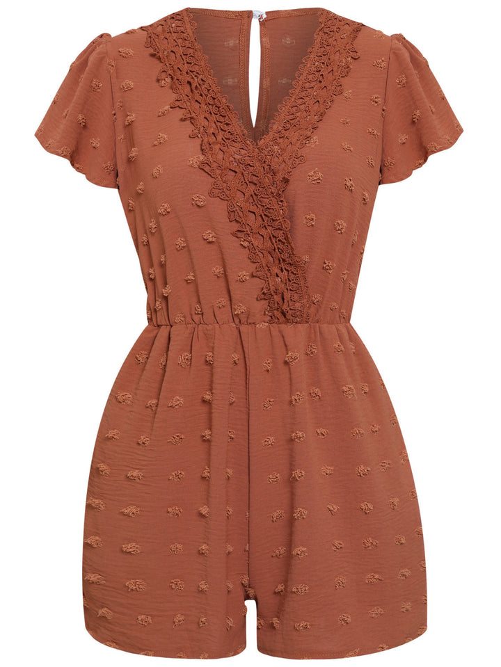 Swiss Dot Short Sleeved Romper