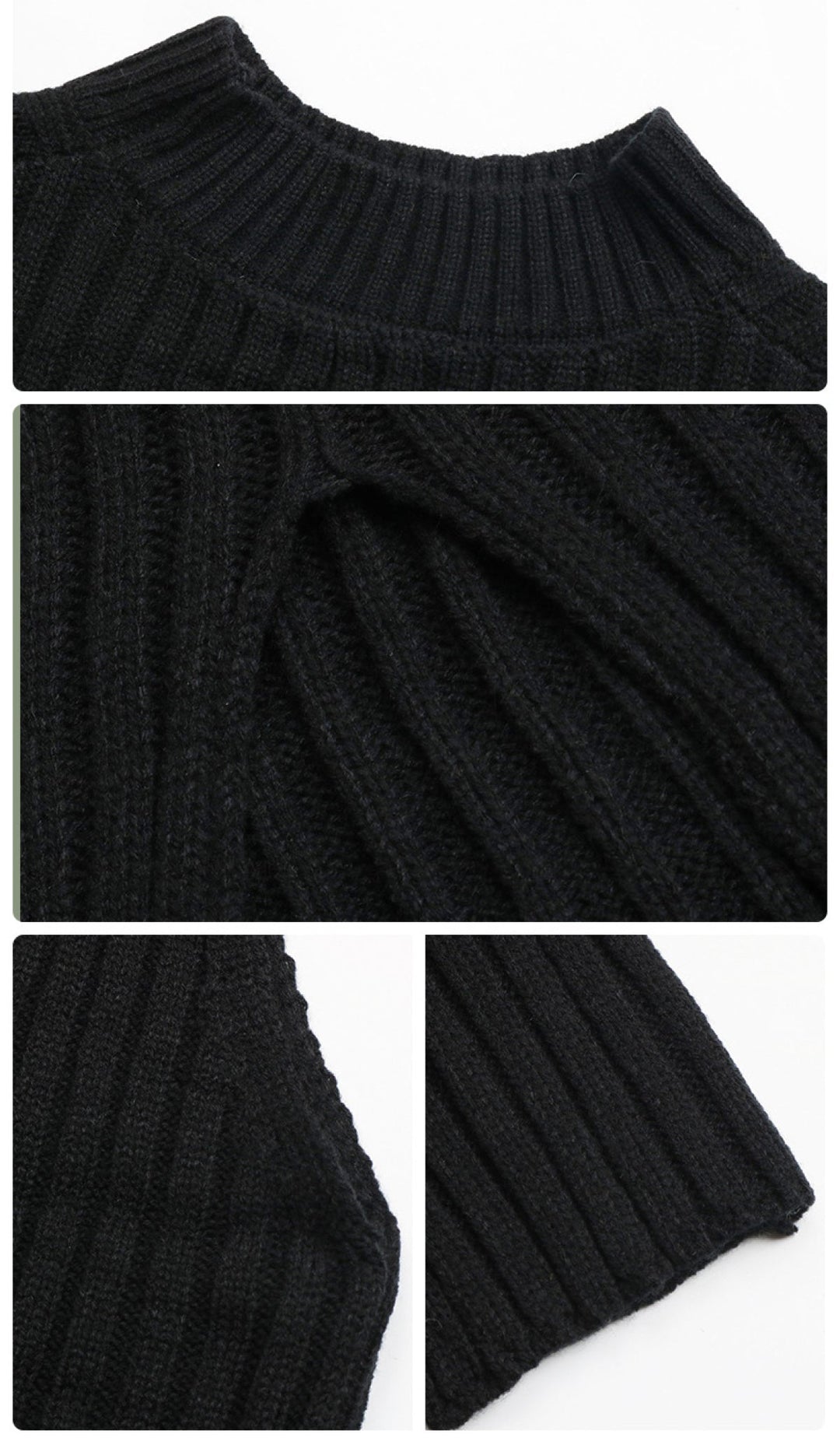 Solid Sleeveless Mockneck Side-Slit Knit Vest Dress without Belt