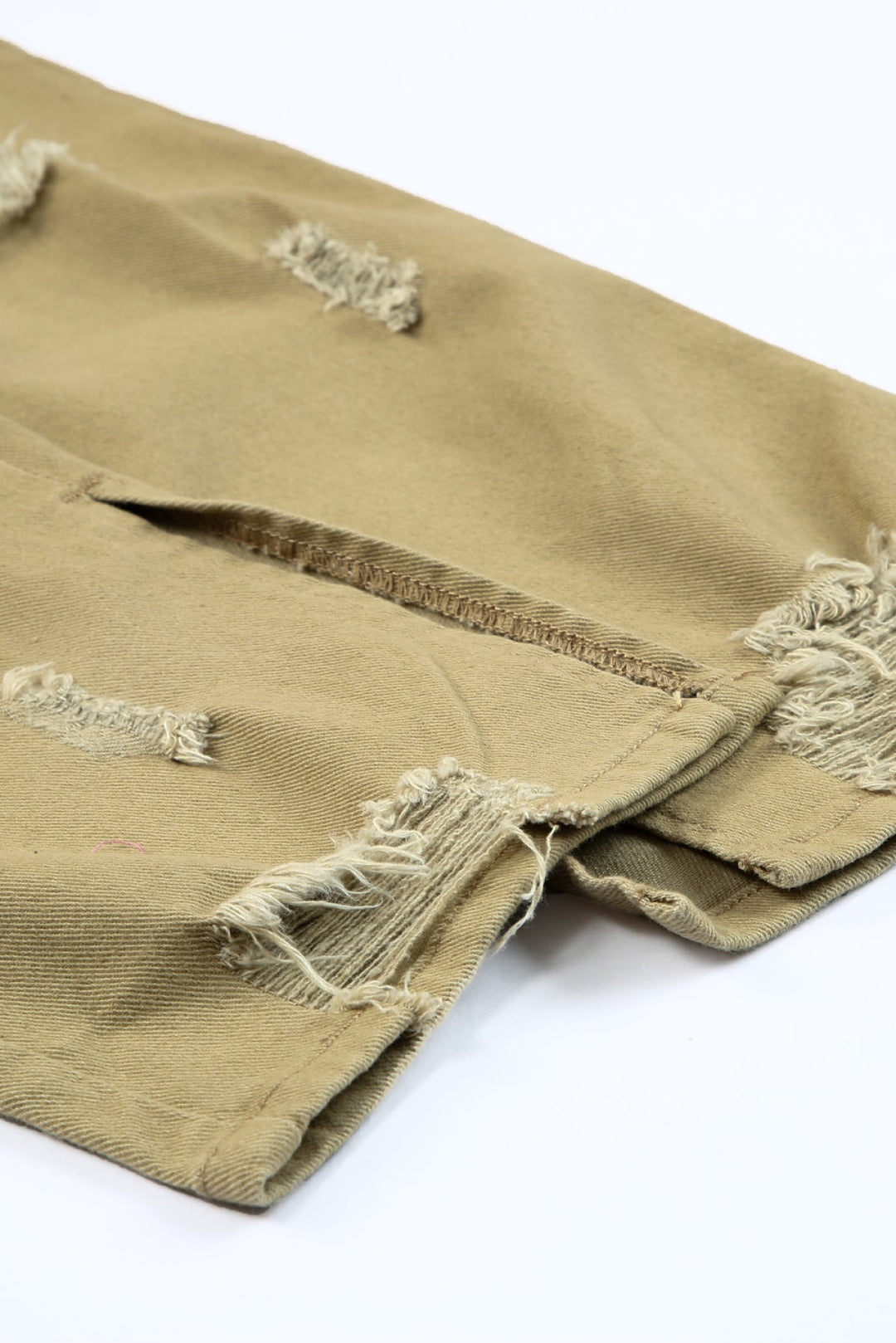 Distressed Raw Hem Straight Leg Jeans