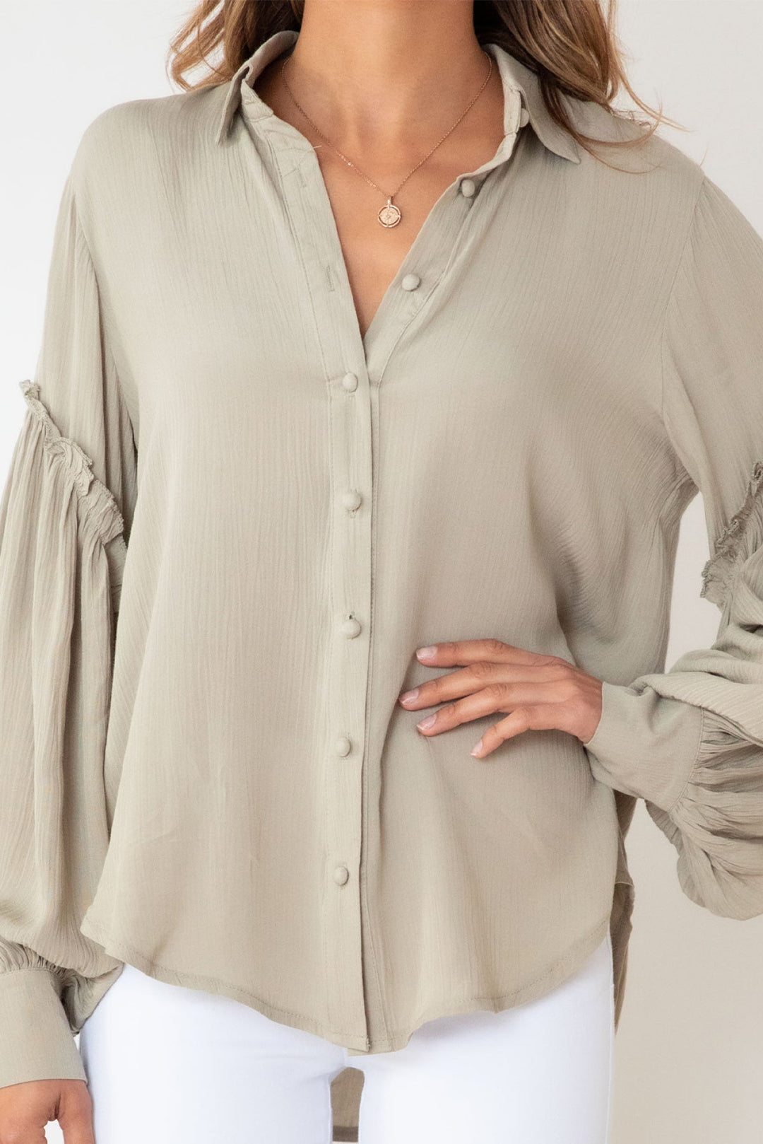 Ruffled Patchwork Loose Shirt