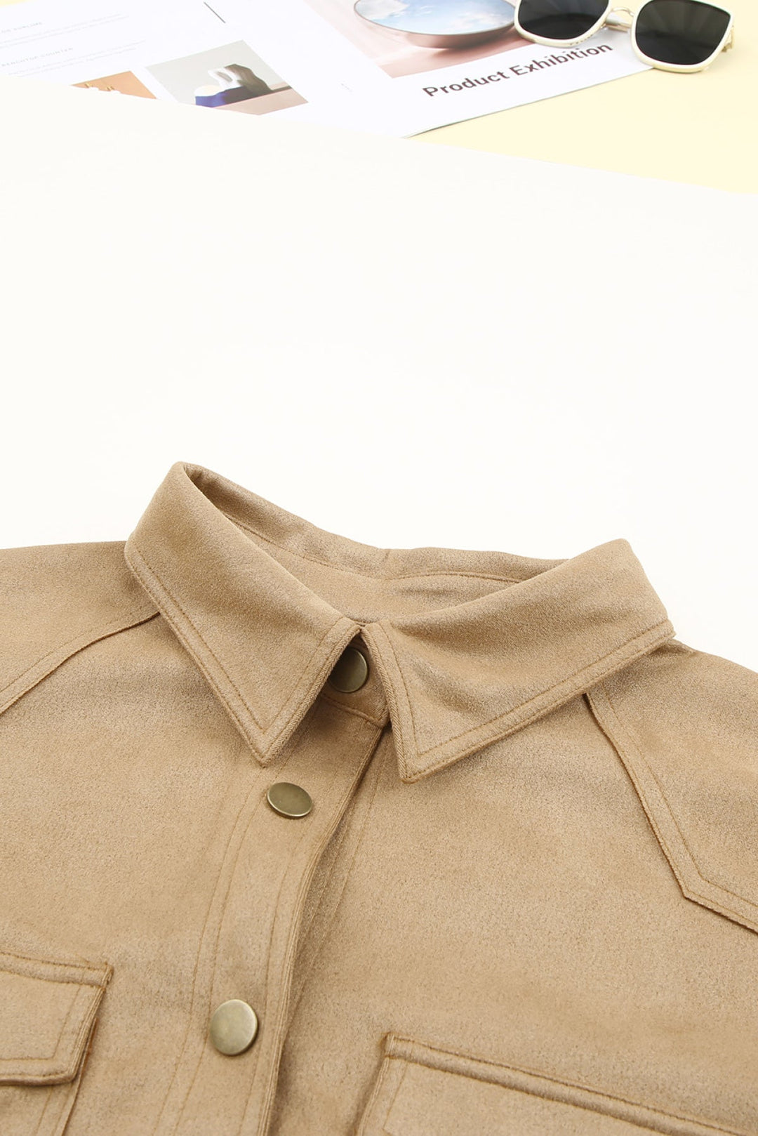Khaki Snap Suede Jacket