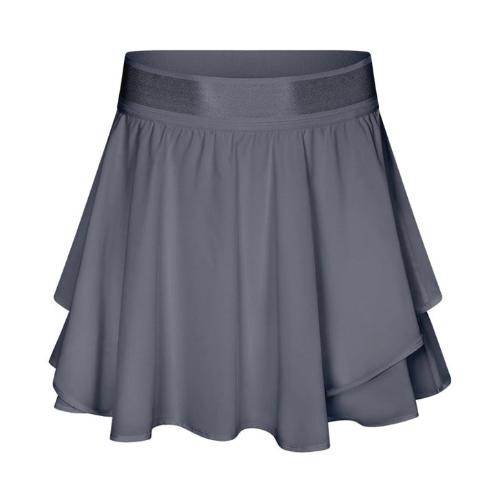 Elastic Waist Ruffle Skirt With Inside Pocket