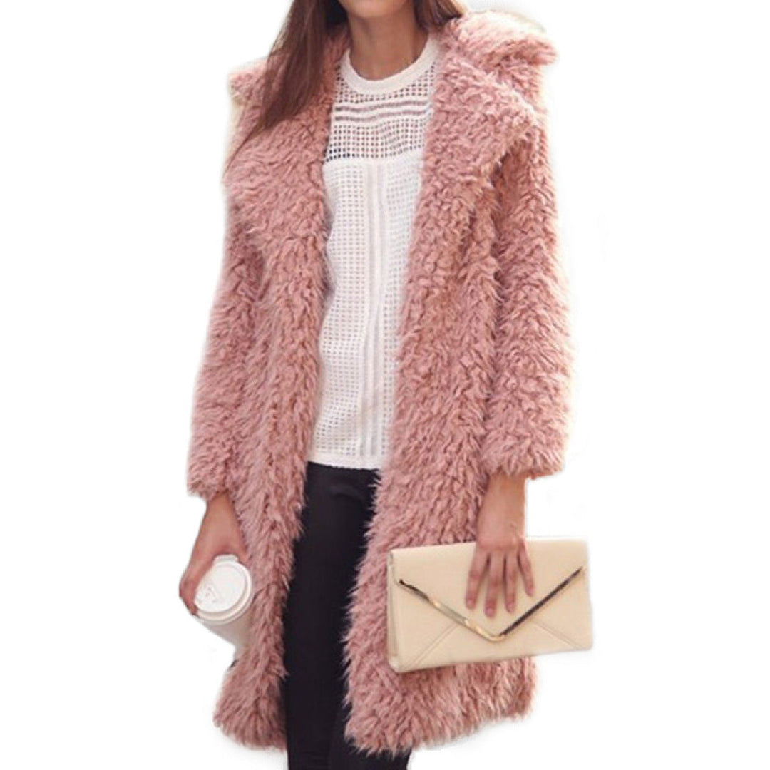 Lapel Neck Fleece Overcoat