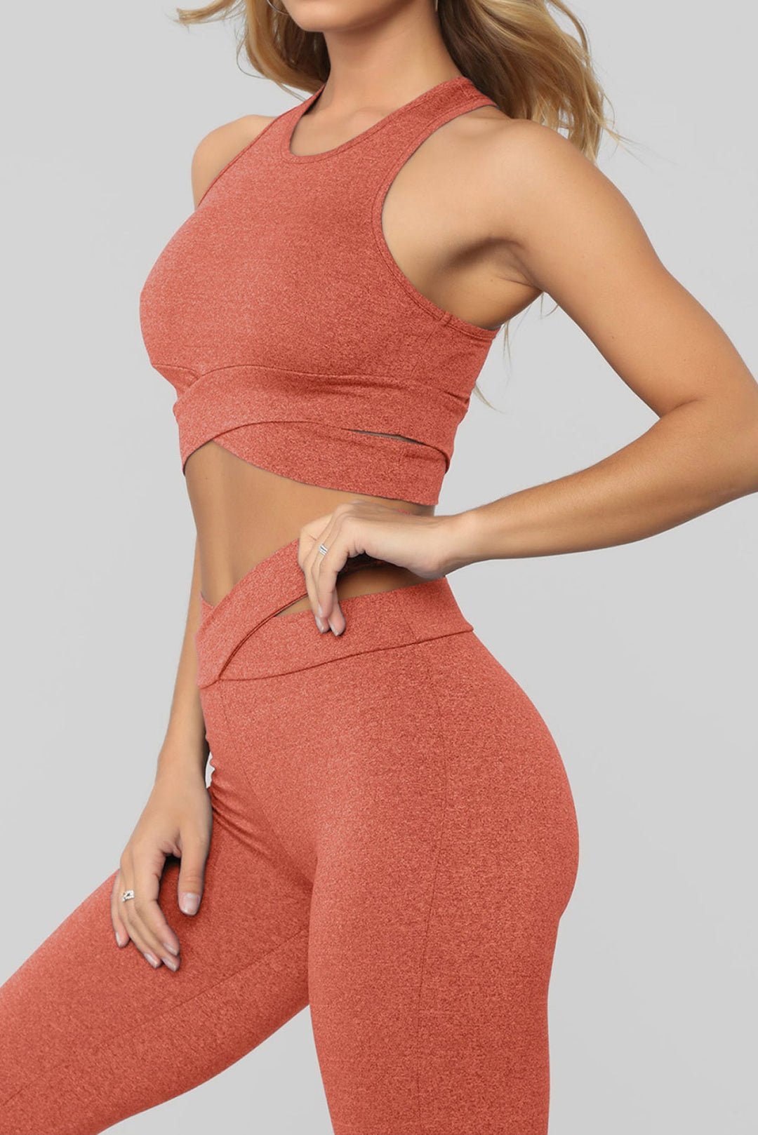 Crisscross Sports Bra And Leggings Set