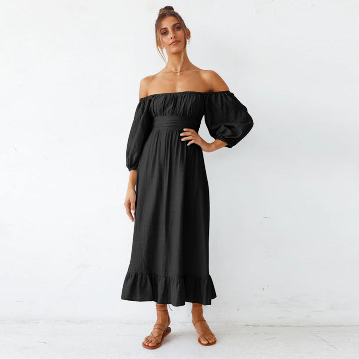 Puff Sleeve Pleated Dress
