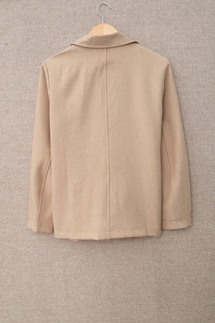 Buttoned Lapel Collar Blazer