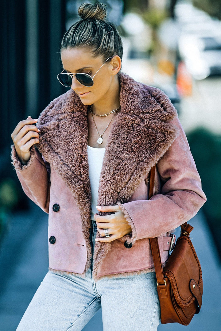 Cropped Suede Coat