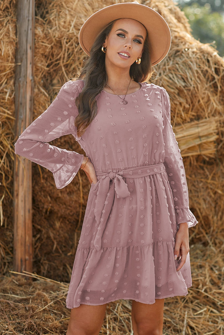 Fuzzy Ruffled Dress - Mini Dress