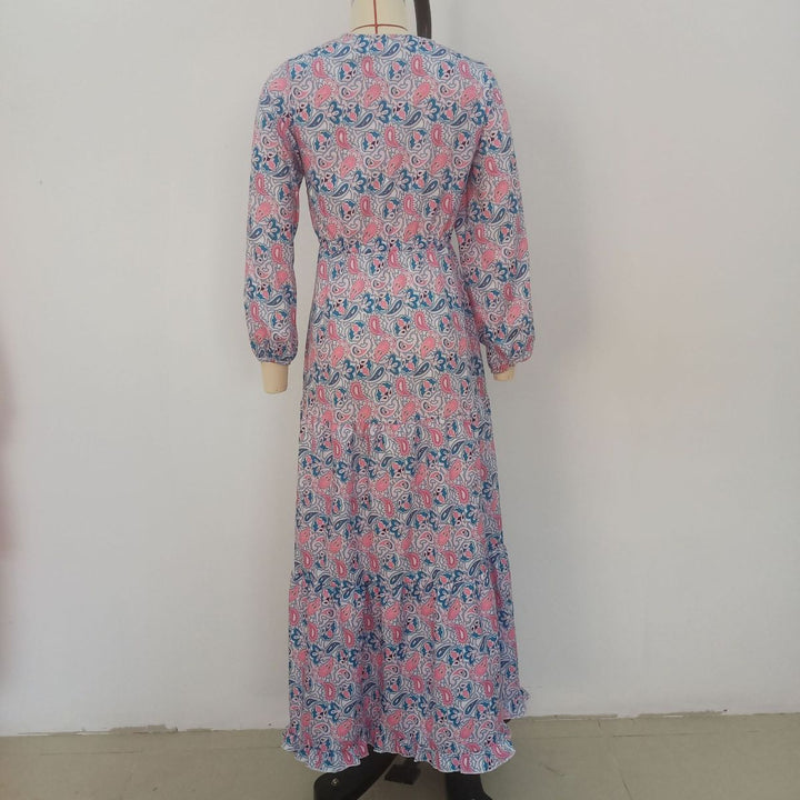 Floral Short Sleeve Tie Waist Swing Dress