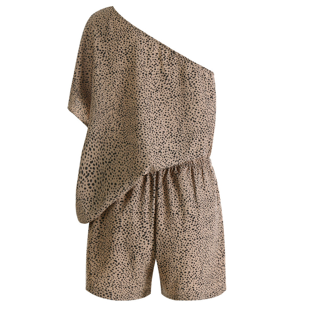 Flare Sleeve Leopard Jumpsuit
