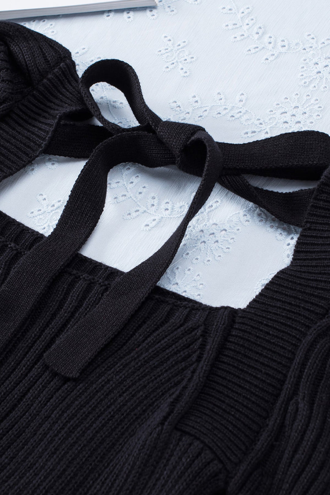 Square Neck Puffy Sleeve Sweater Dress