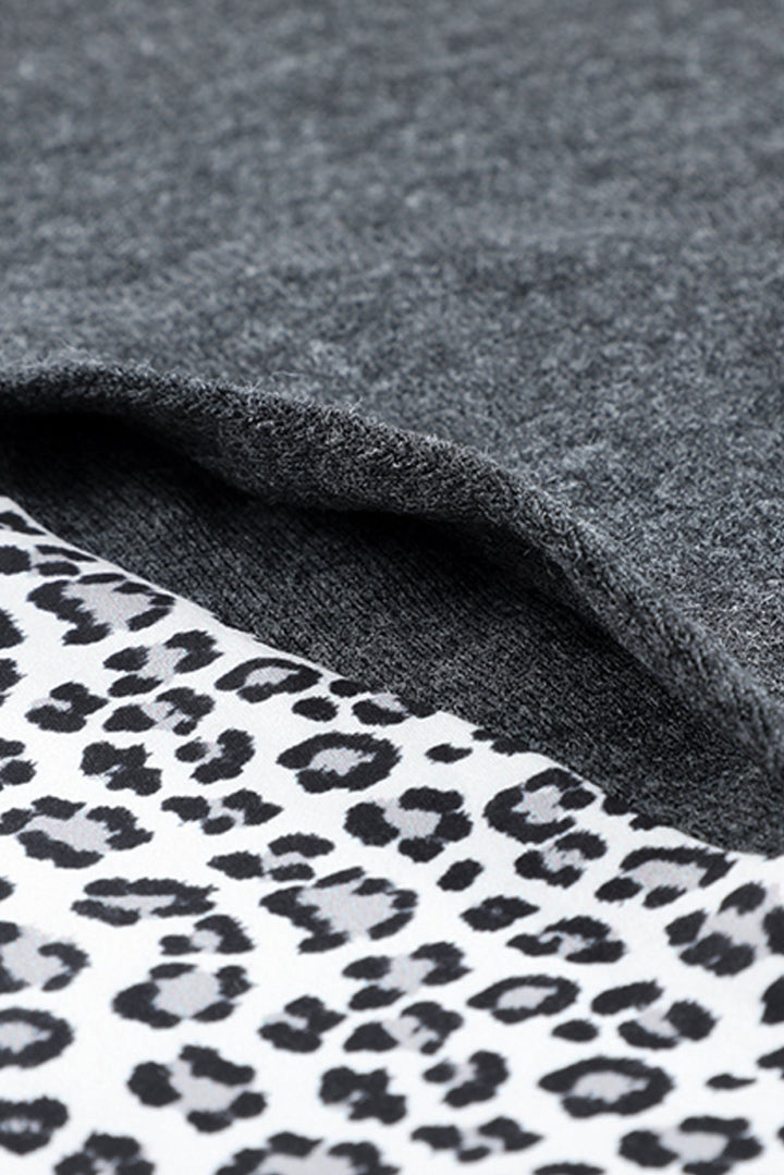 Leopard Patchwork Pullover Hoodie