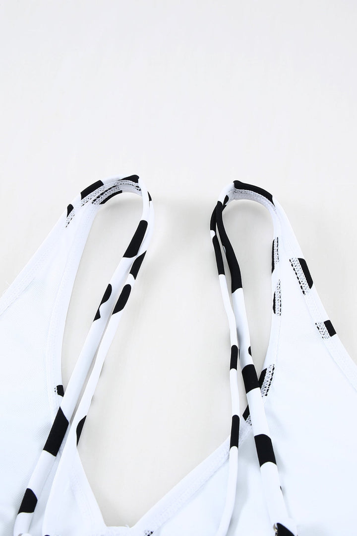 Cross Front Ruched One Piece Swimsuit