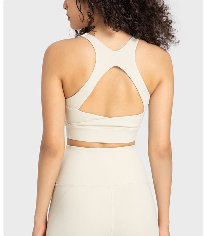 High U-Neck Stretch Backless Sports Bra - Sports Wear