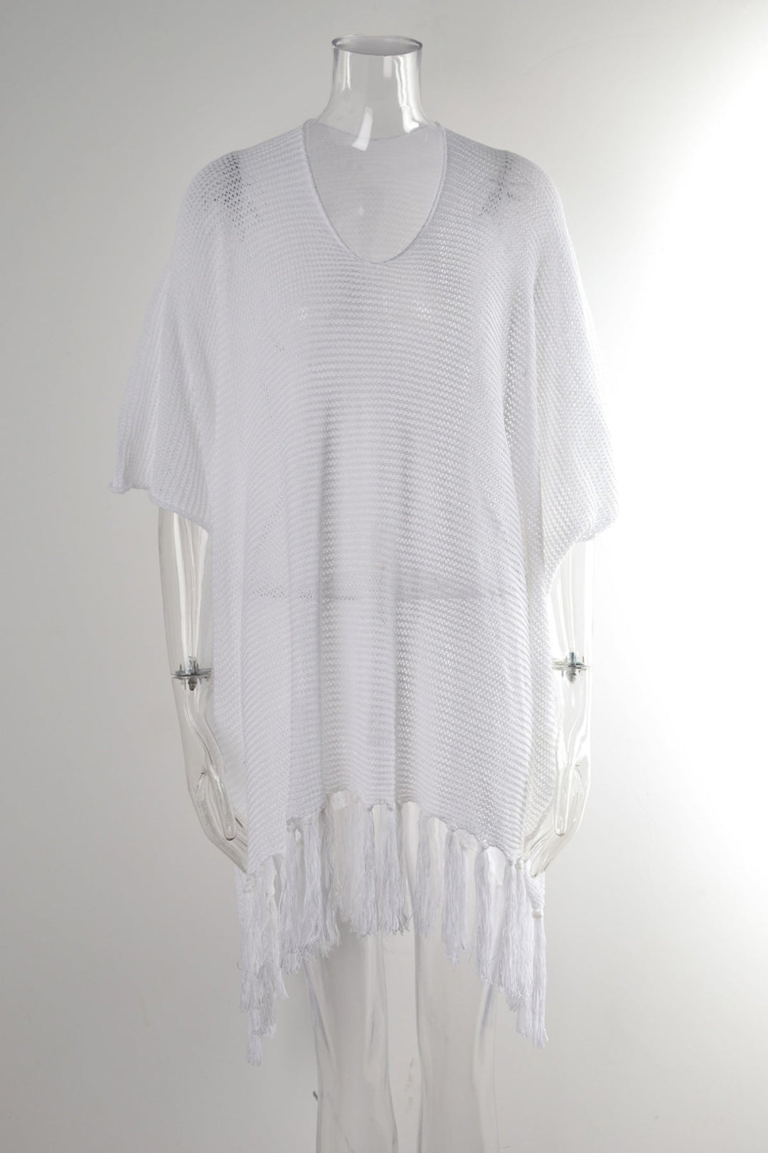 Tassel Openwork V Neck Beach Cover-Up