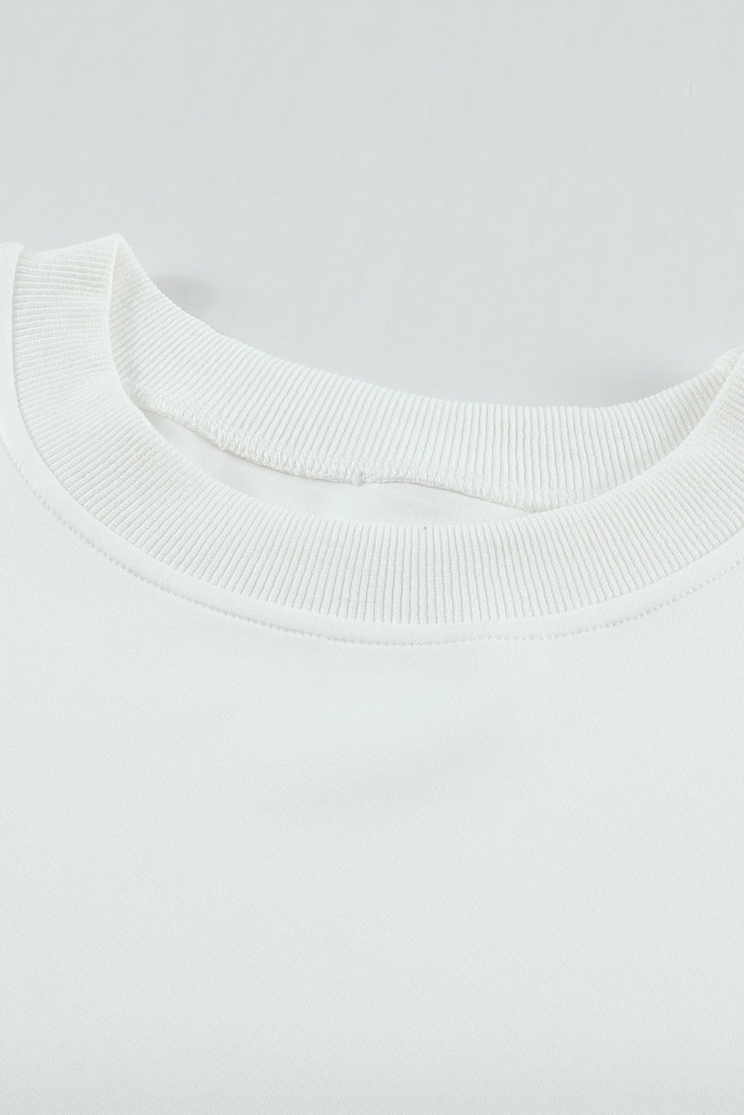 Solid Drop-Shoulder Pullover Sweatshirt