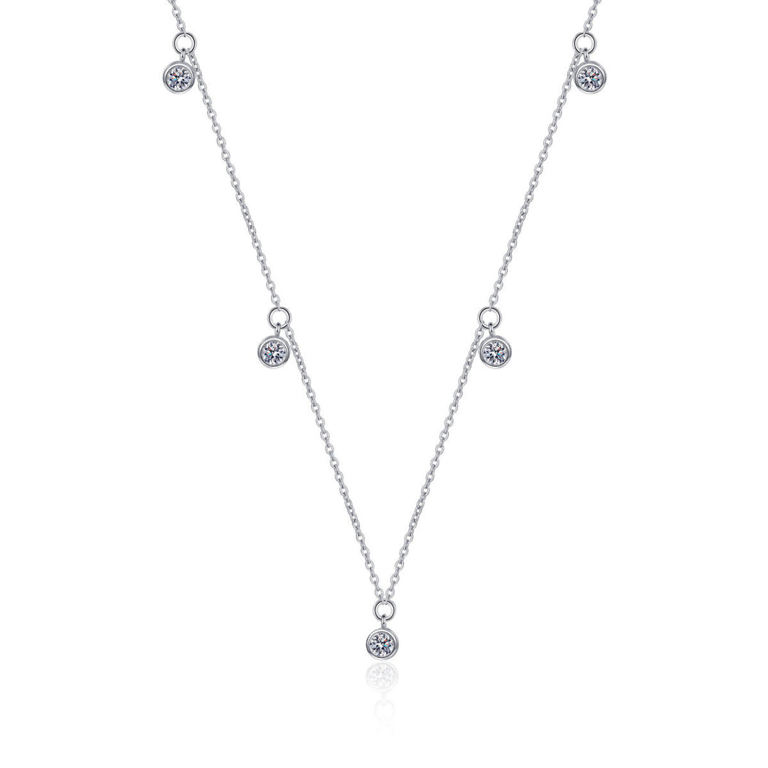 925 Sterling Silver Moissanite Starry Necklace