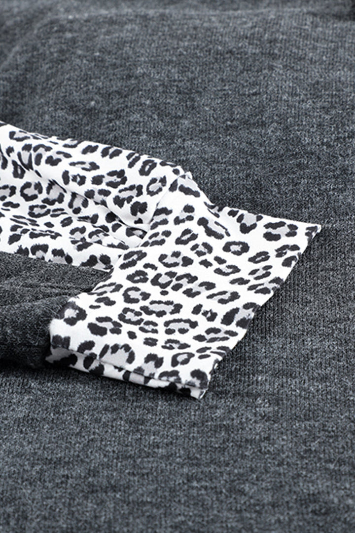 Leopard Patchwork Pullover Hoodie