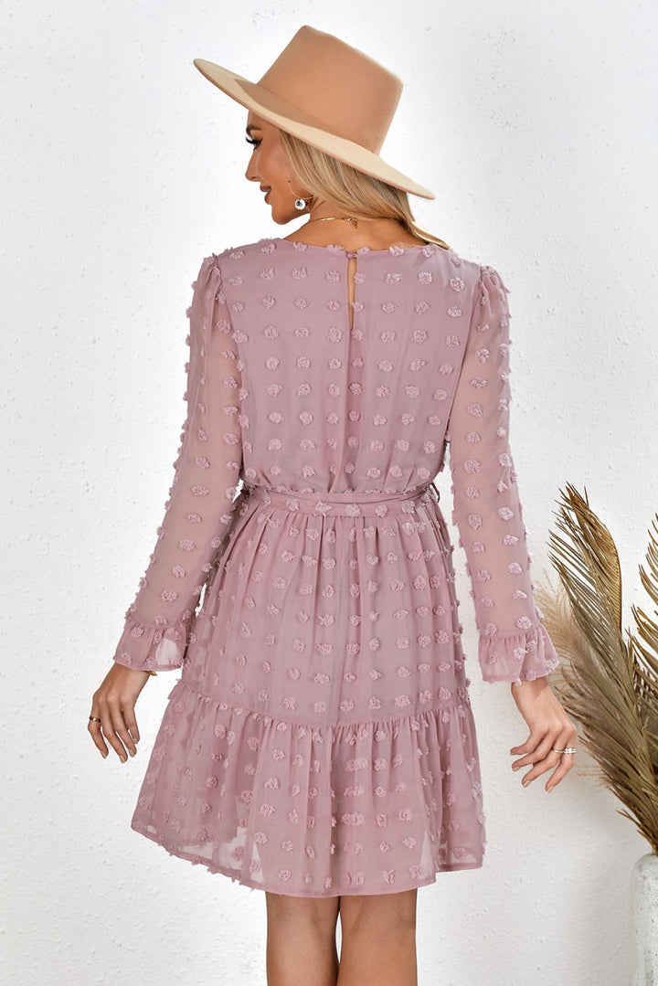 Fuzzy Ruffled Dress - Mini Dress