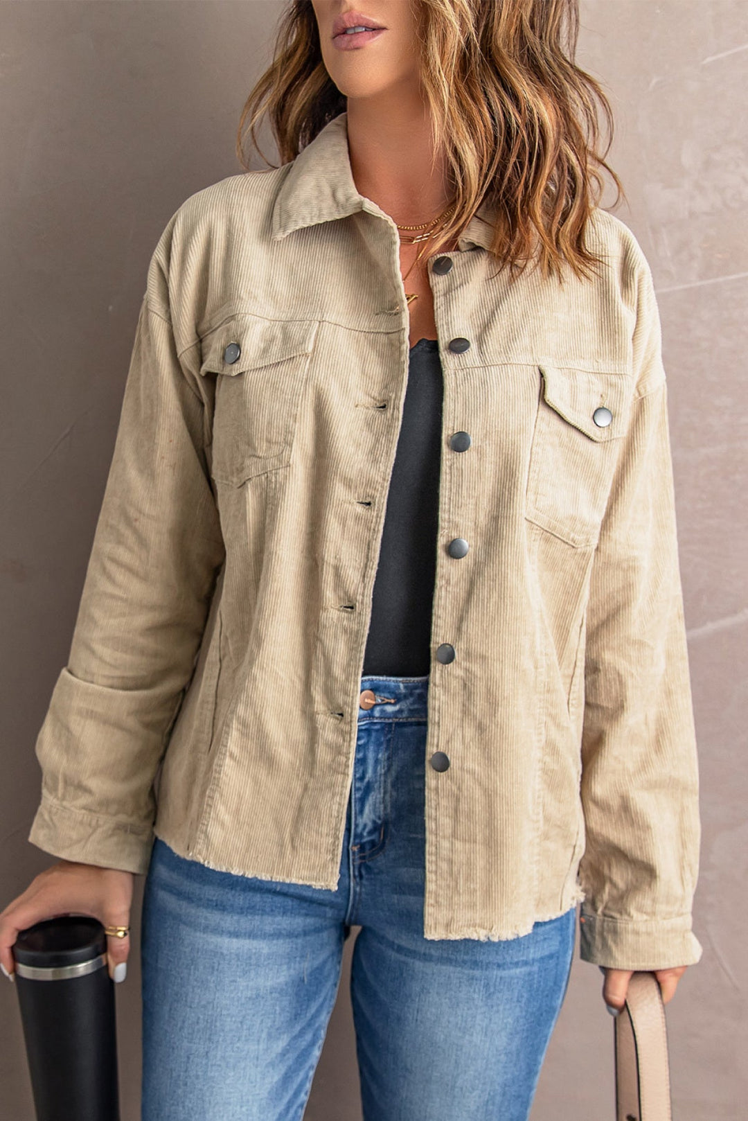 Corduroy Buttoned Jacket