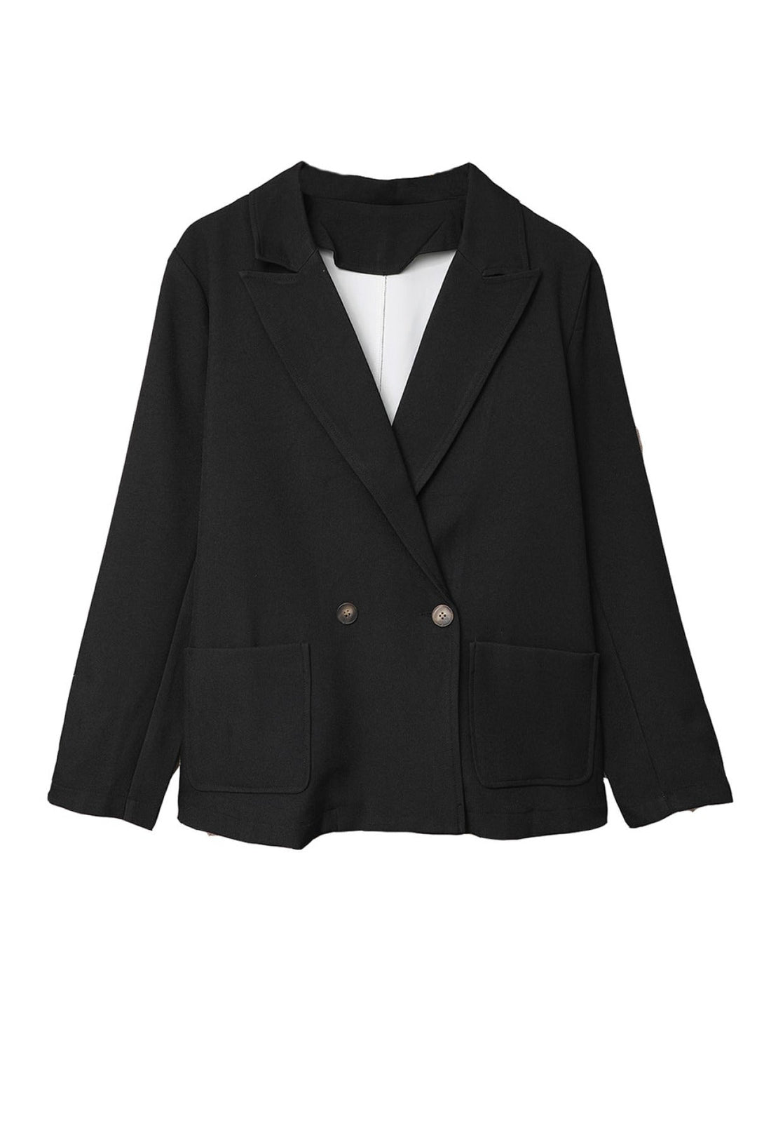Buttoned Lapel Collar Blazer