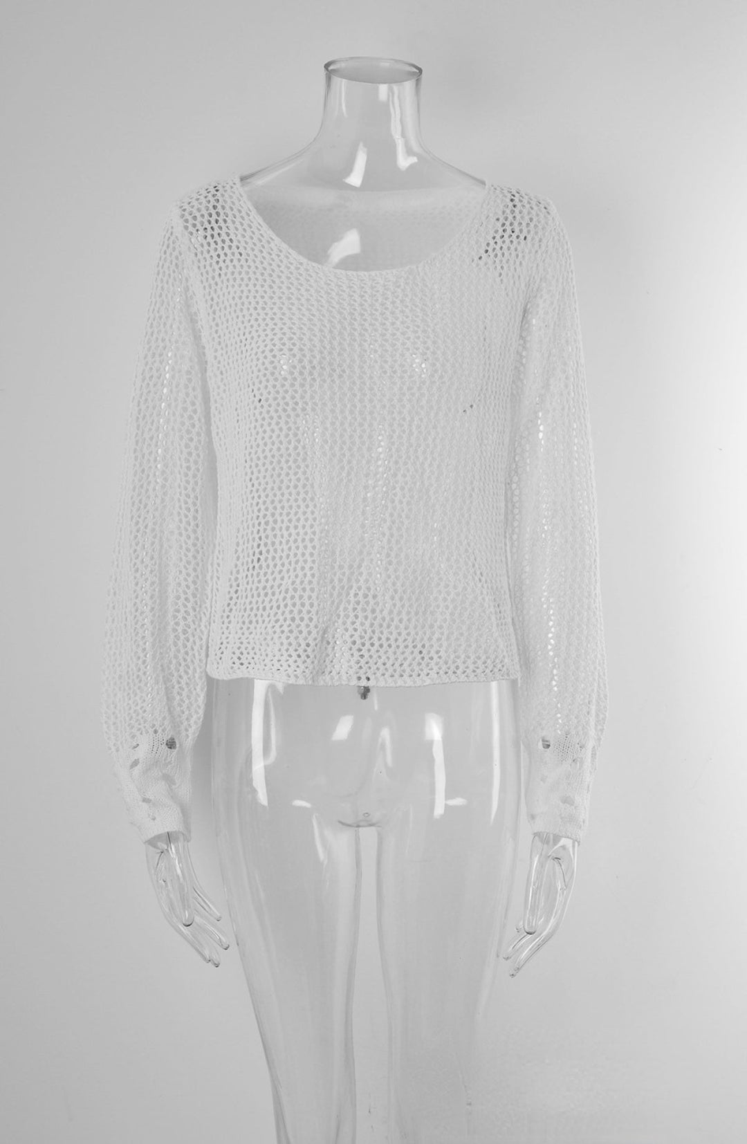 Openwork U Neck Beach Top