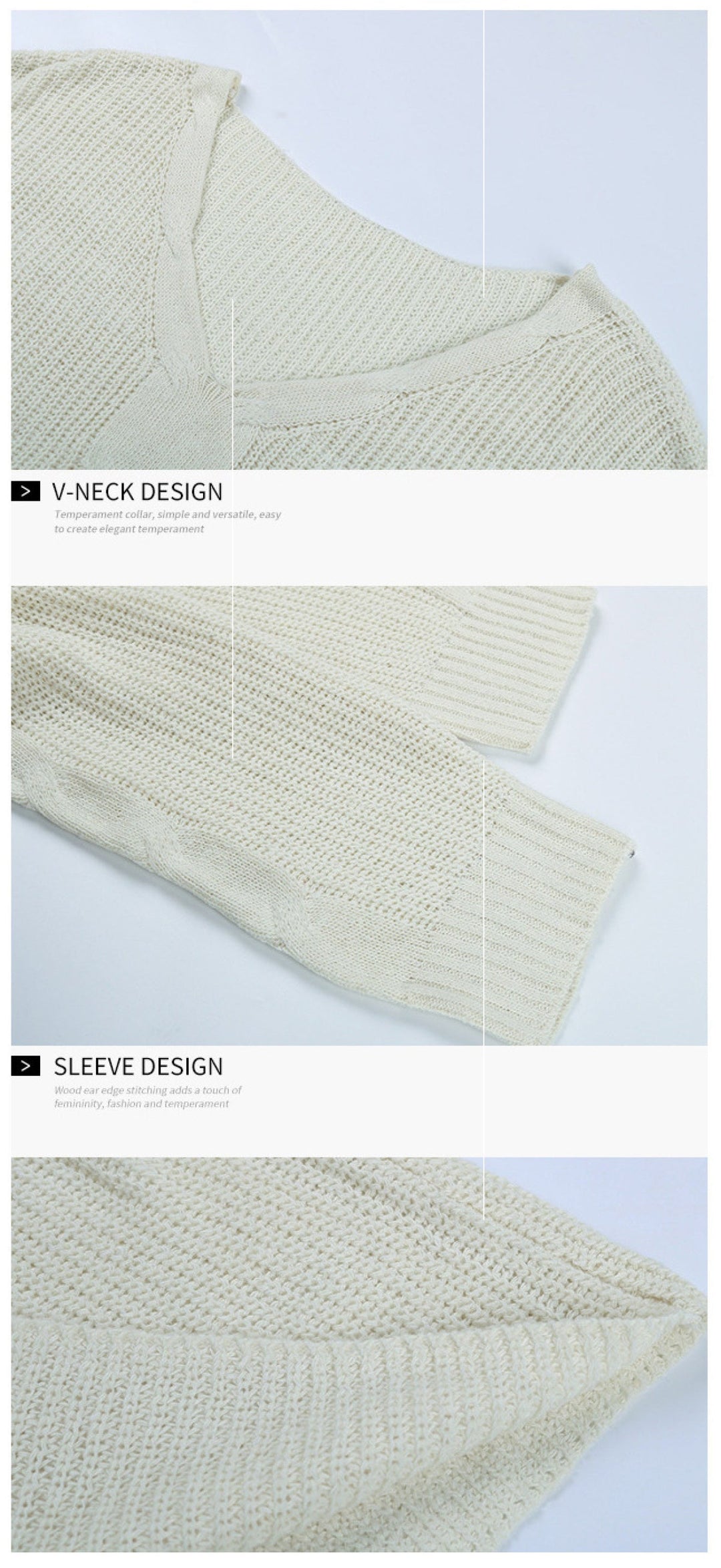 Solid V-Neck Long Sleeve Cable Knit Sweater Dress