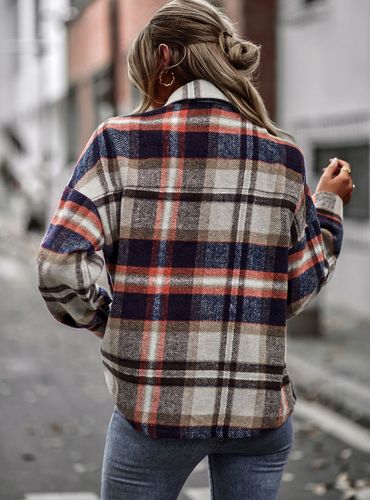 Long Sleeve Plaid Jacket