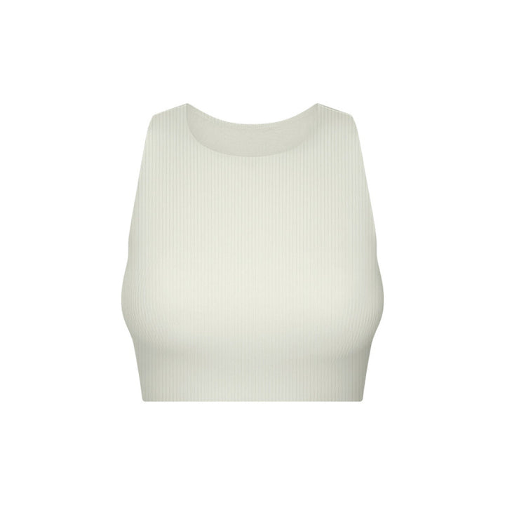 Ribbed Round Neck Wireless Sports Bras