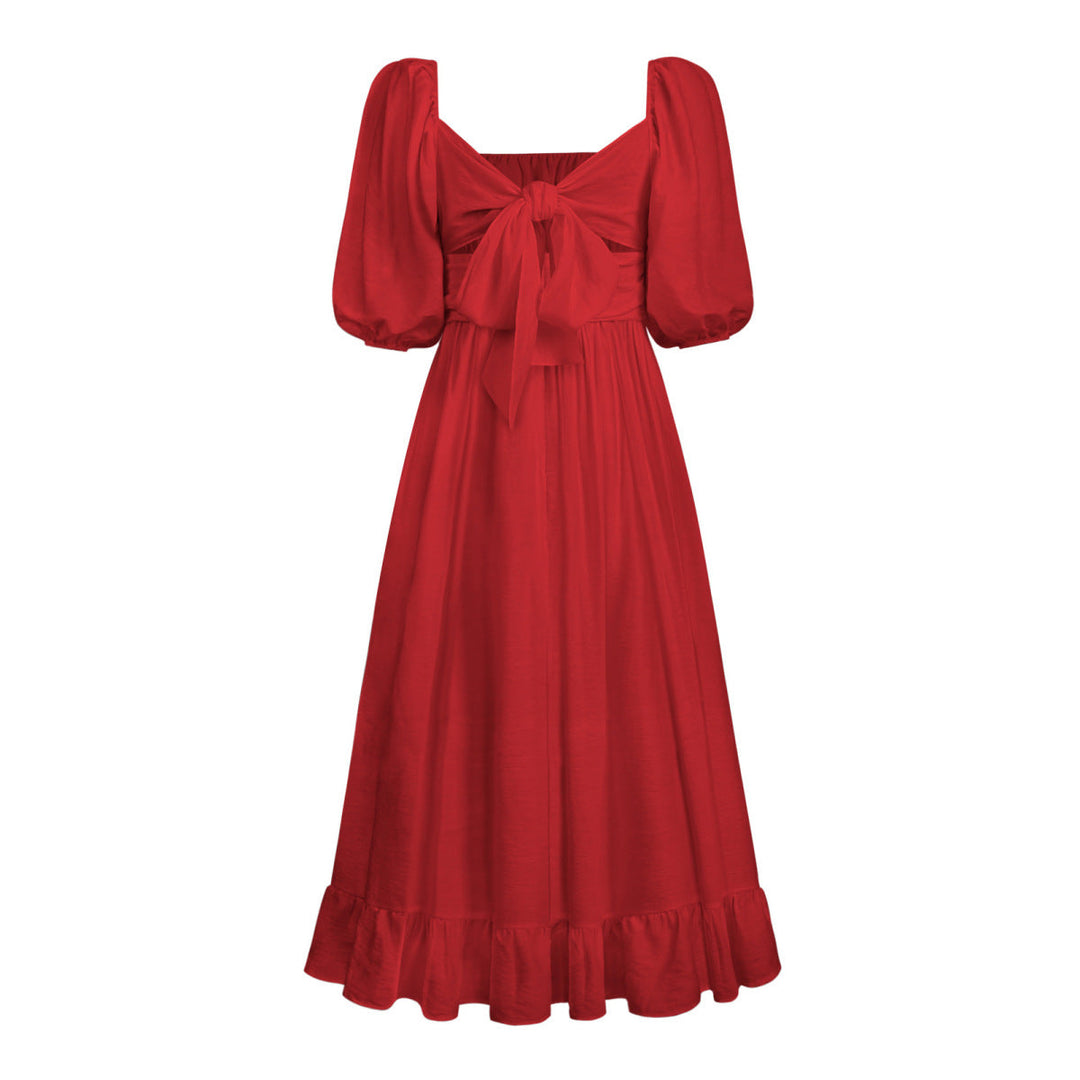 Puff Sleeve Pleated Dress