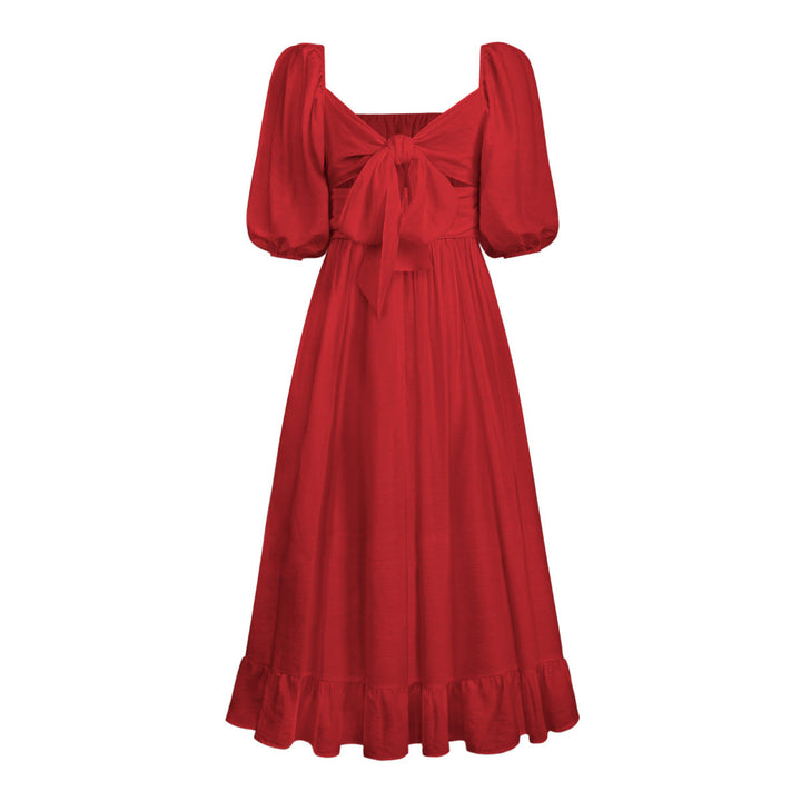 Puff Sleeve Pleated Dress