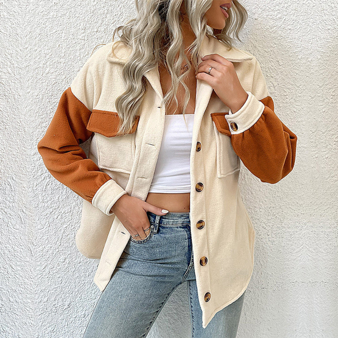 Fleece Long-Sleeved Single-Breasted Jacket