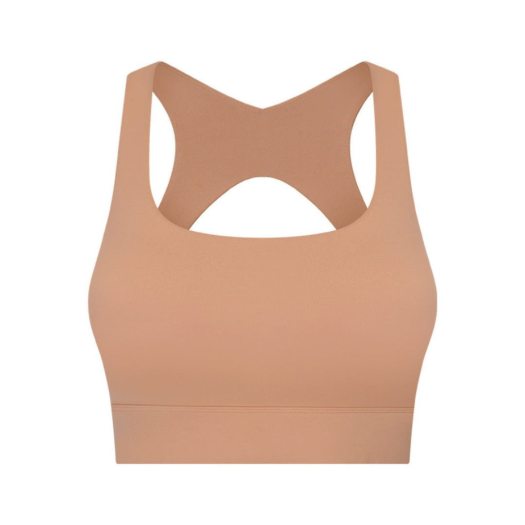 High U-Neck Stretch Backless Sports Bra - Sports Wear
