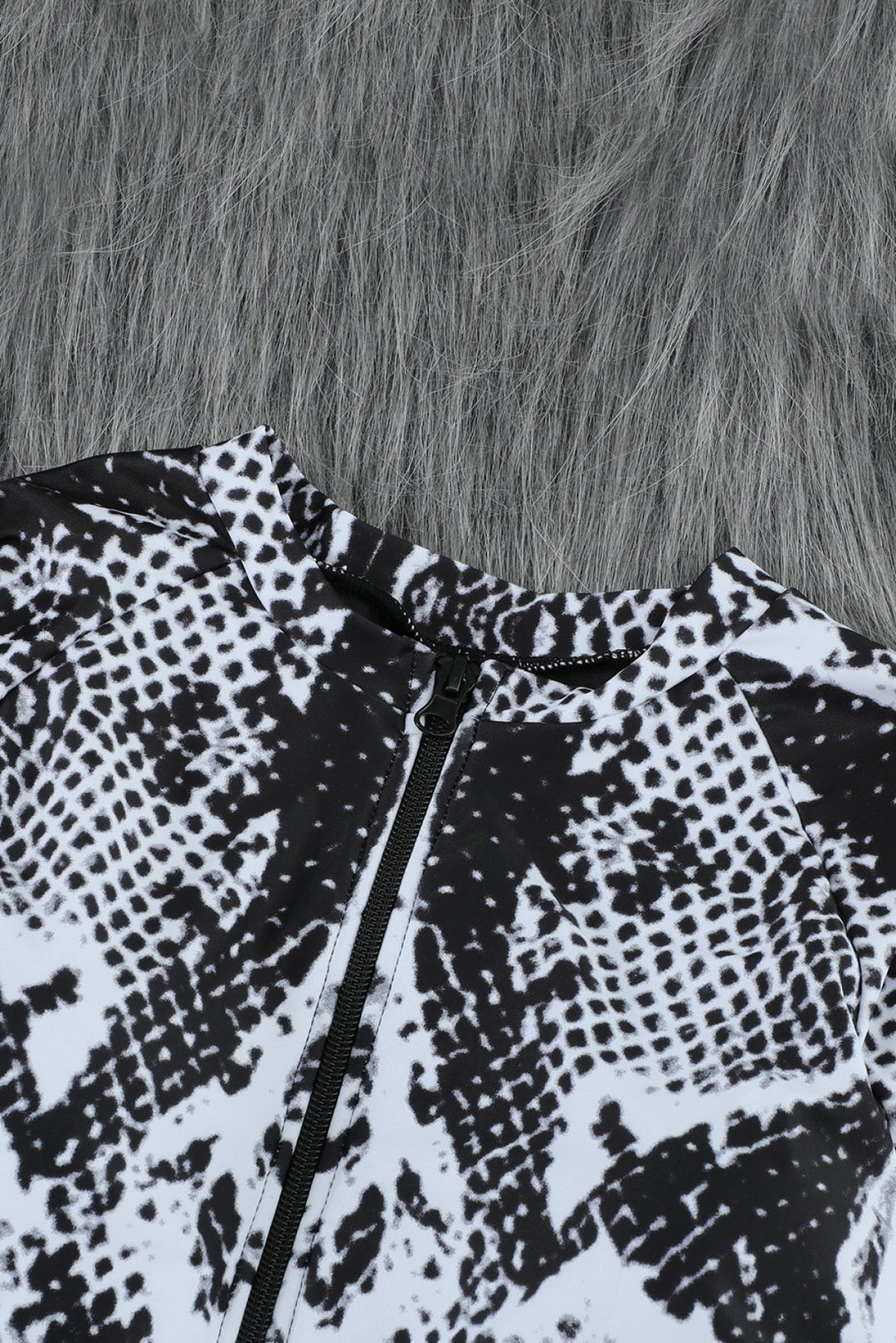 Leopard Print Zipper Cut-Out Swimsuit