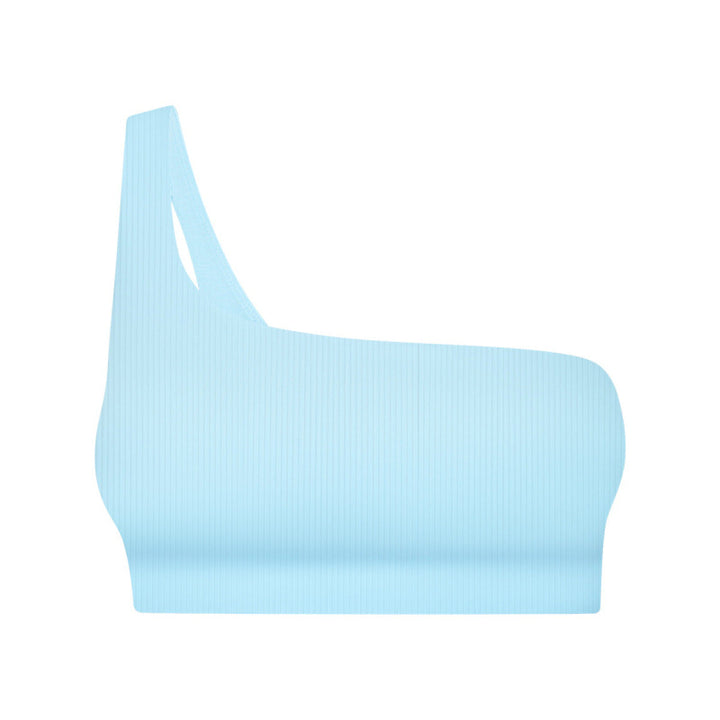 Solid Ribbed One ShoulderSports Bras