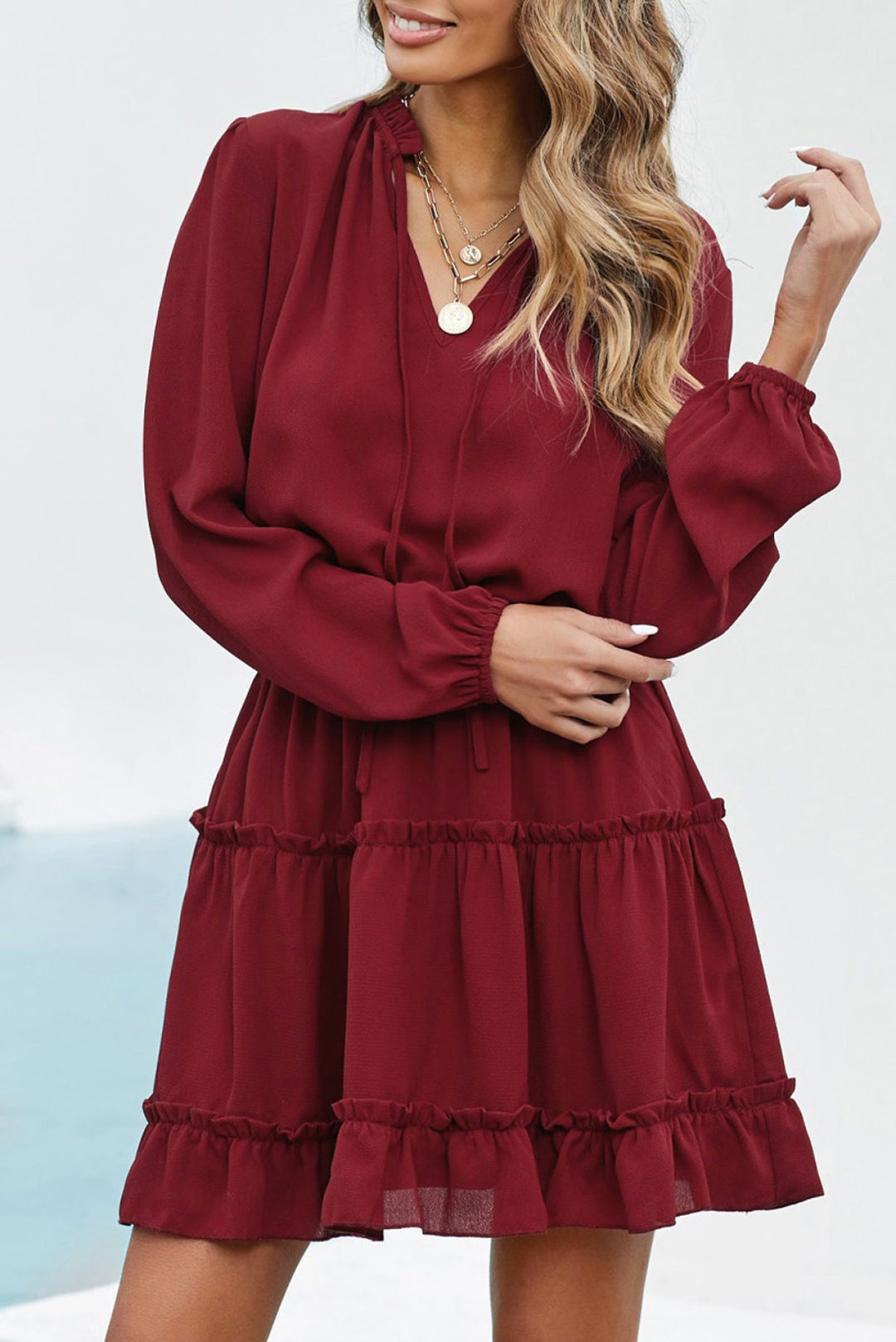 Ruffle Tiered Dress - Mini Dress
