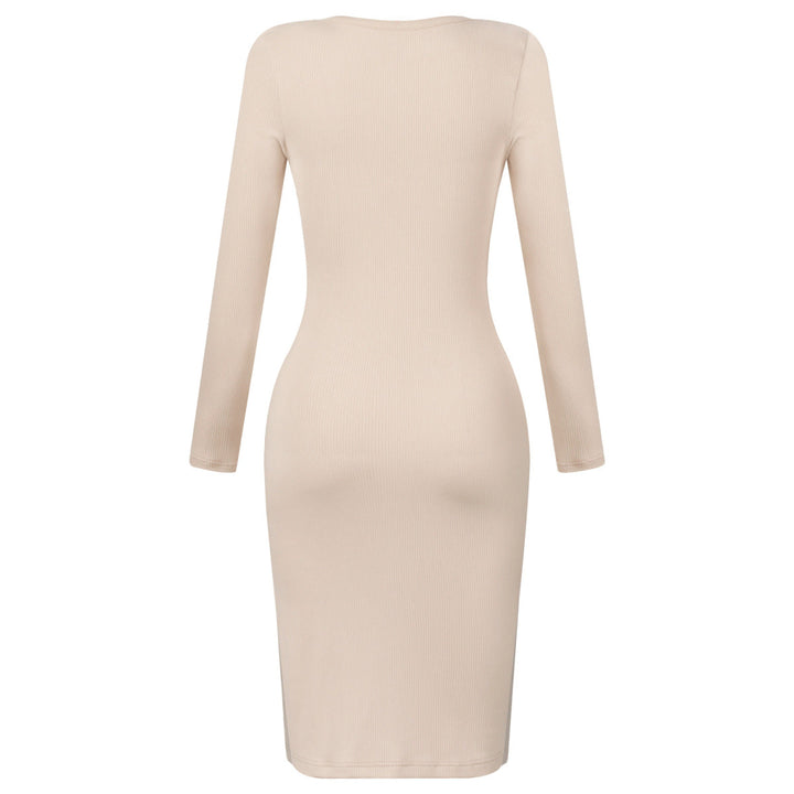Button-Up Slit Bodycon Dress