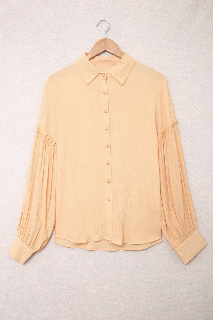 Ruffled Patchwork Loose Shirt