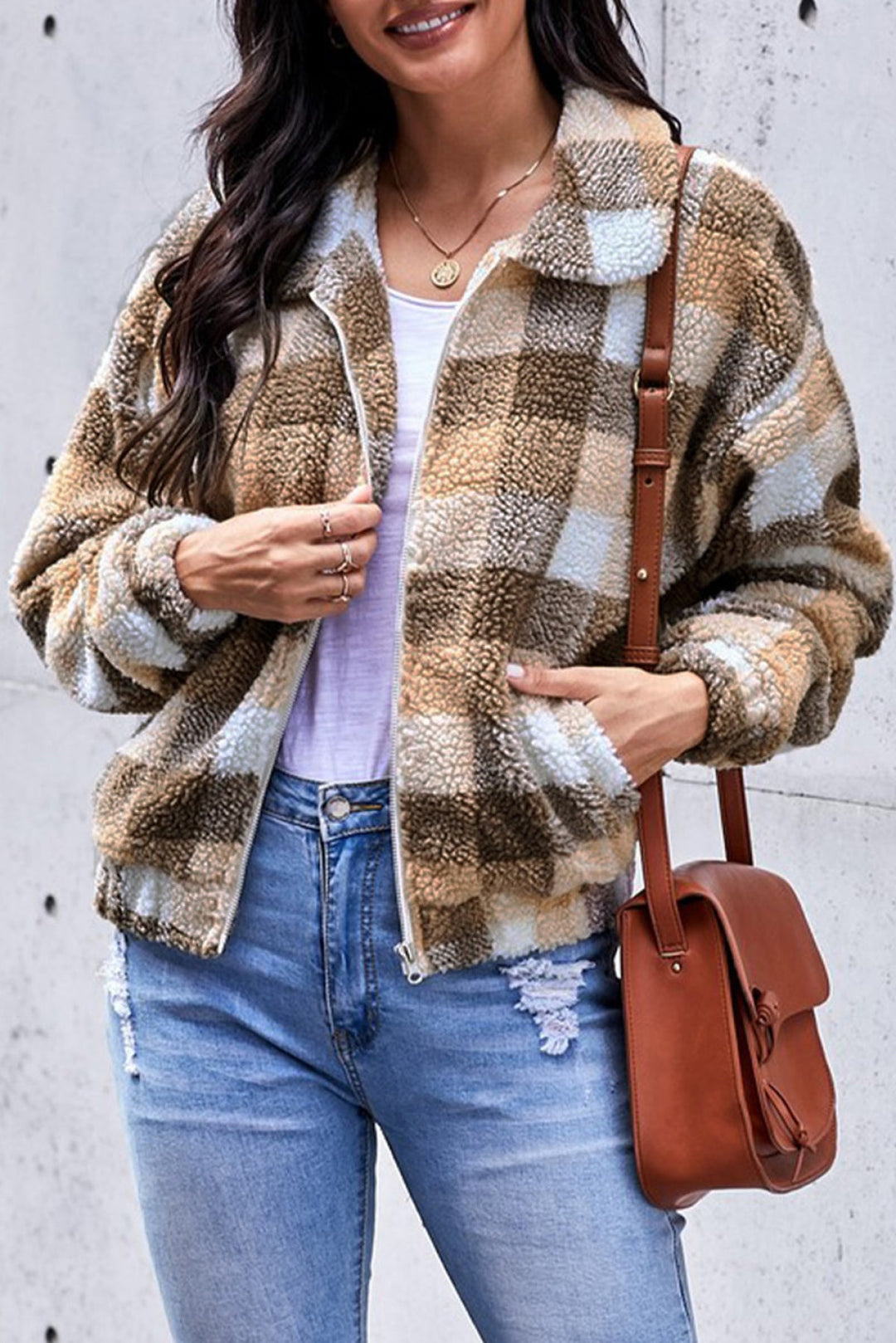 Leopard Print Sherpa Jacket Coat