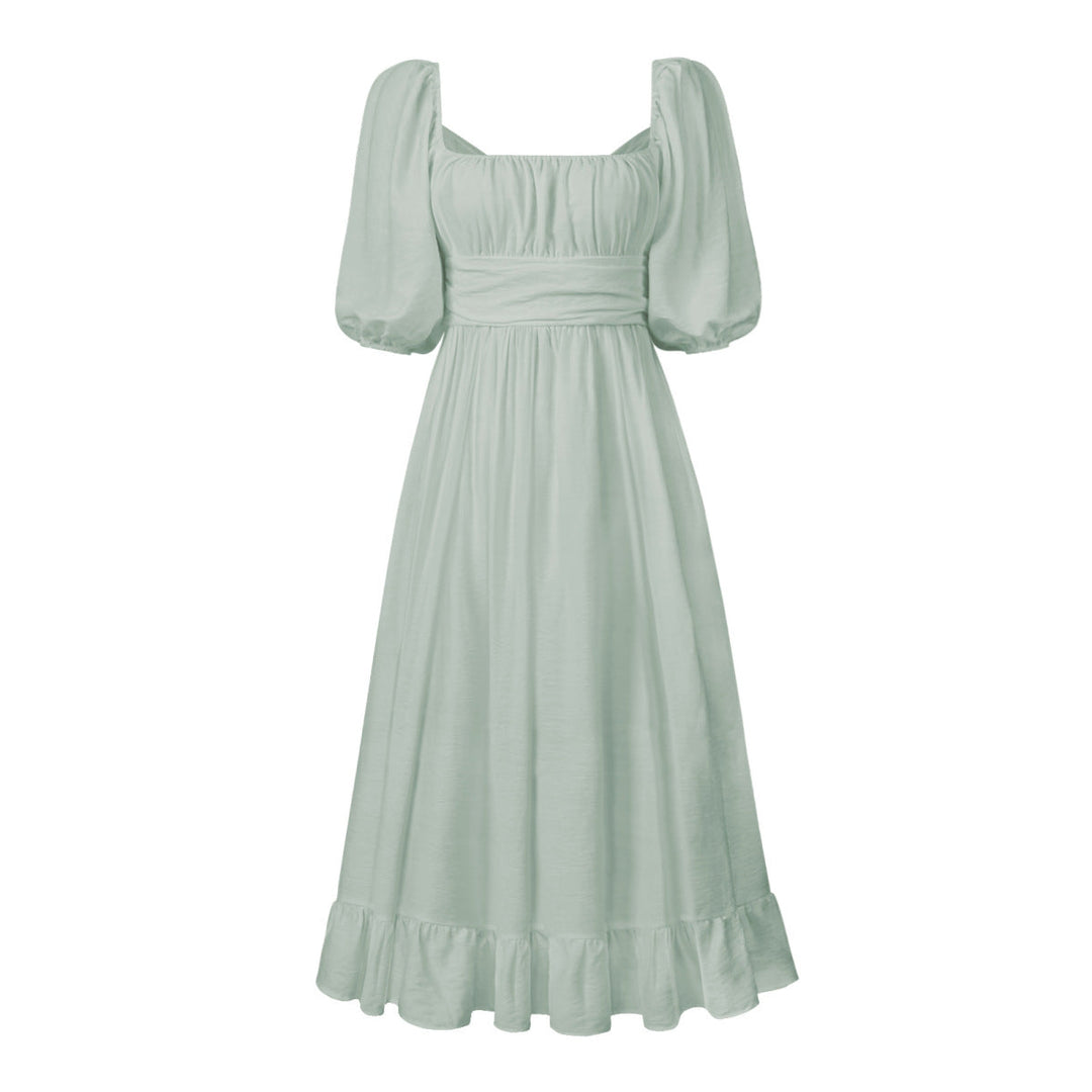 Puff Sleeve Pleated Dress