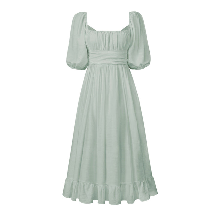 Puff Sleeve Pleated Dress